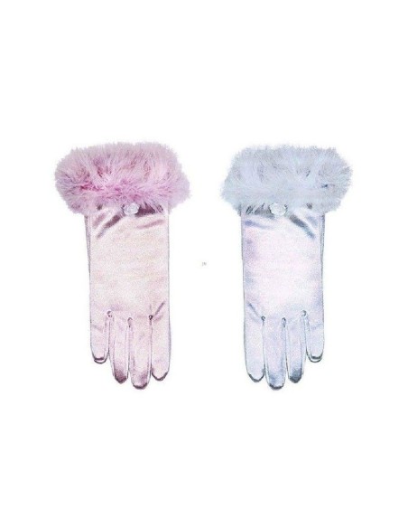 GUANTES PRINCESA INFANTILES CORTOS ROSAS