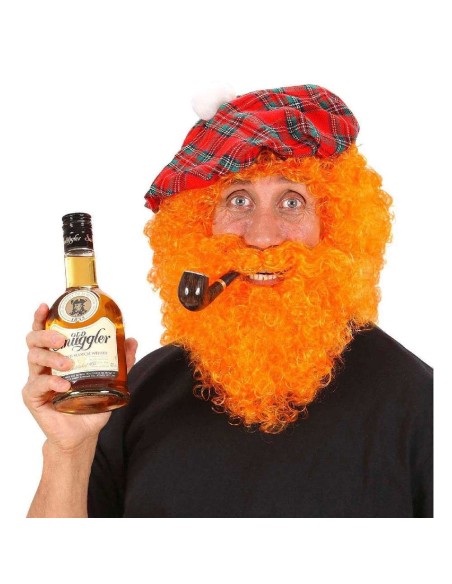 PELUCA Y BARBA RIZADA ESCOCES PELIRROJO 