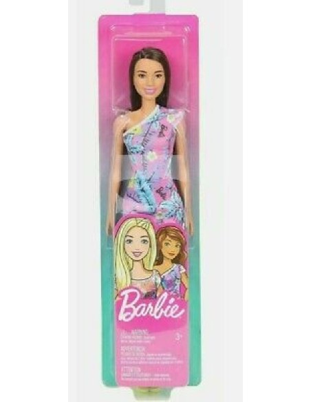 BARBIE MORENA VESTIDO FLORES PÚRPURA - M