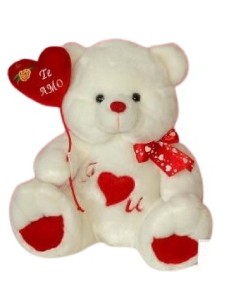 OSO CON LAZO Y CORAZON TE AMO 30CM