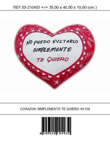 CORAZON SIMPLEMENTE TE QUIERO 40 CM