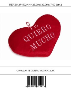 CORAZON TE QUIERO MUCHO/TE AMO 32CM.