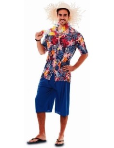 DISFRAZ HAWAIANO HOMBRE ADULTO + SOMBRER
