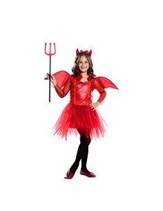 DISFRAZ DE DIABLILLA ROJA CON ALAS 5-6 A