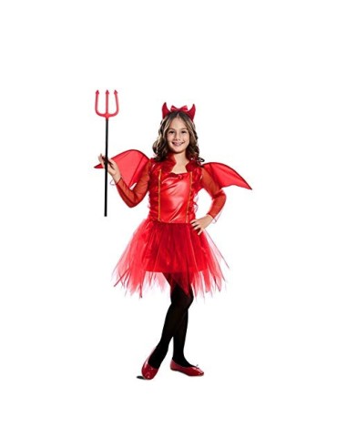 DISFRAZ DE DIABLILLA ROJA CON ALAS 5-6 A