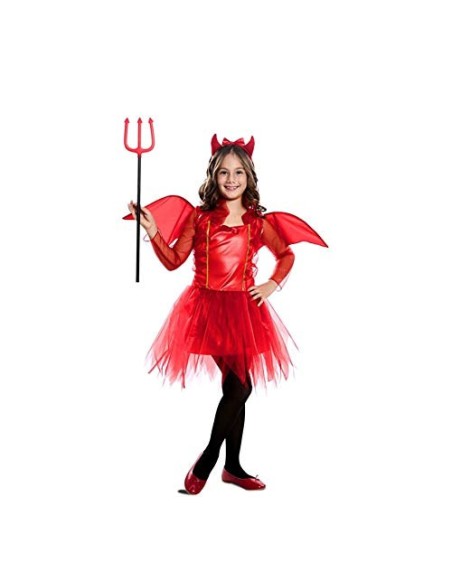 DISFRAZ DE DIABLILLA ROJA CON ALAS 5-6 A
