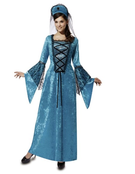 DISFRAZ PRINCESA AZUL MEDIEVAL ADULTO M/