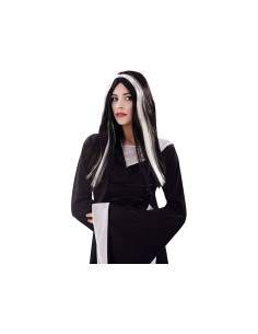 PELUCA DE BRUJA NEGRA Y BLANCA MUJER
