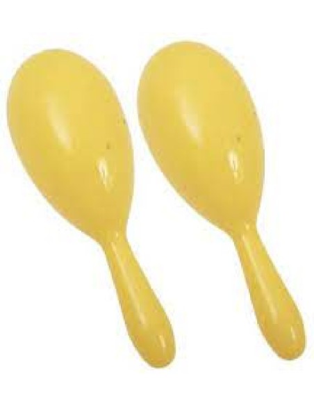 SET 2 MARACAS DE PLASTICO AMARILLO