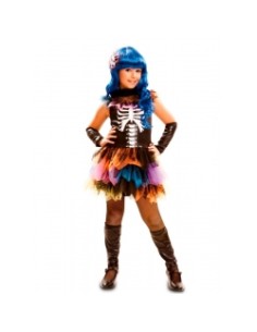 DISFRAZ CATRINA ESQUELETO ARCO IRIS 5-6 