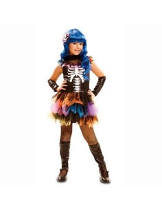 DISFRAZ CATRINA ESQUELETO ARCO IRIS 7-9 