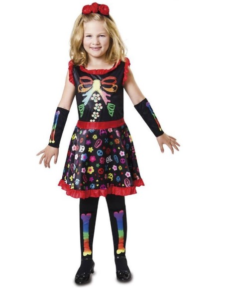 DISFRAZ ESQUELETO COLORINES 5-6 AÑOS NIÑ