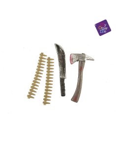 SET DE CAZA ZOMBIES 29 CM (CUCHILLO, HAC