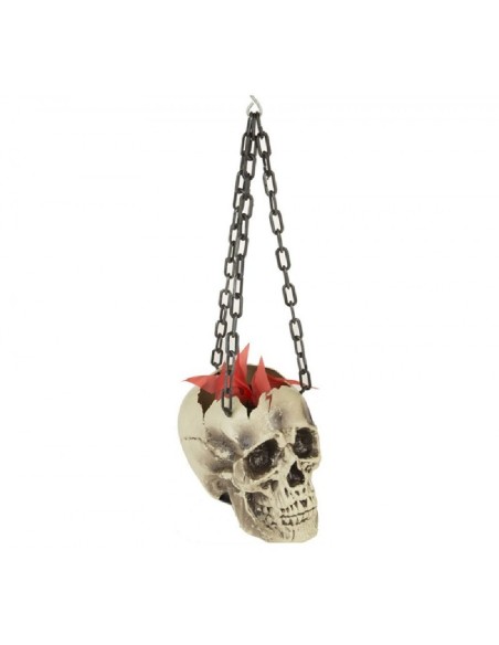 CALAVERA COLGANTE CON FUEGO 44 X 14 X 17