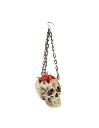 CALAVERA COLGANTE CON FUEGO 44 X 14 X 17