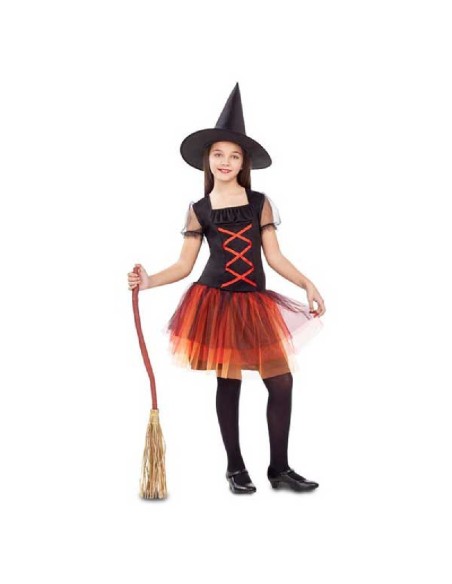 DISFRAZ BRUJA FANTASIA NARANJA 5-6 AÑOS