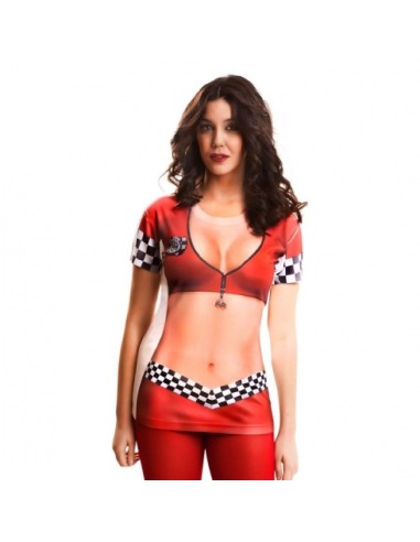 CAMISETA DISFRAZ SEXY RACING MANGA CORTA