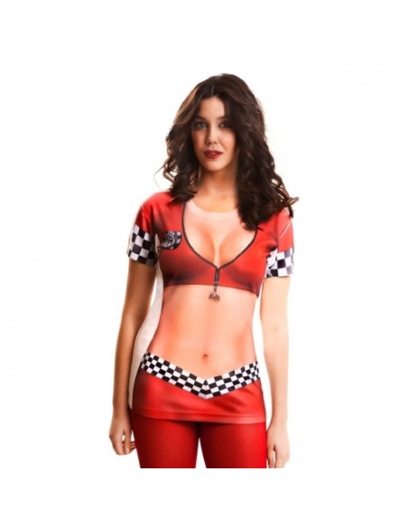 CAMISETA DISFRAZ SEXY RACING MANGA CORTA