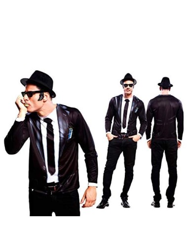DISFRAZ CAMISETA BLUESMAN BROTHER  TRAJE