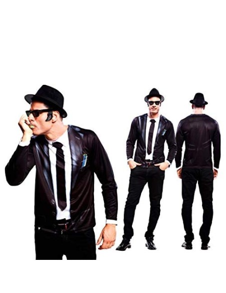 DISFRAZ CAMISETA BLUESMAN BROTHER  TRAJE