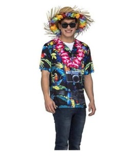 DISFRAZ CAMISETA HAWAIANO T.S
