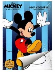 LIBRO PEGA Y COLOREA MICKEYDISNEY