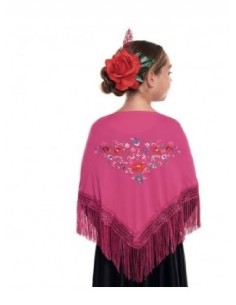 MANTON PEQUEÑO ROSA FUCSIA BORDADO 