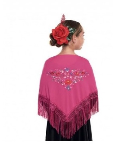 MANTON PEQUEÑO ROSA FUCSIA BORDADO 