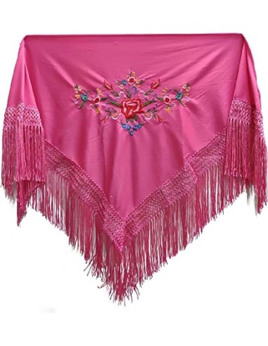 MANTON PEQUEÑO ROSA FUCSIA BORDADO 