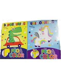 LIBRO MEGA PEGA COLOR DINOSAURIOS/UNICOR