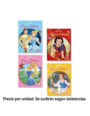 LIBROS PEGA Y COLOREA PRINCESAS DISNEY