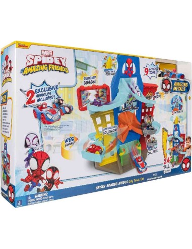 SPIDEY JUEGO DE PISTAS URBANAS + 2 VEHIC