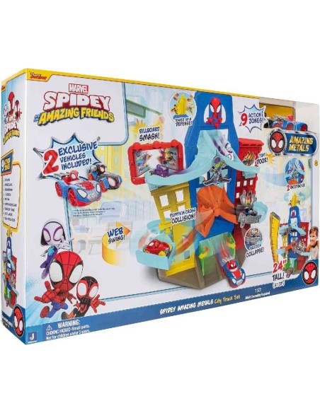 SPIDEY JUEGO DE PISTAS URBANAS + 2 VEHIC
