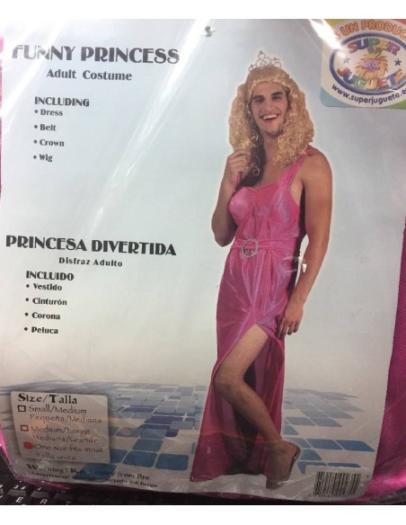 DISFRAZ ADULTO CHICO PRINCESA DIVERTIDA