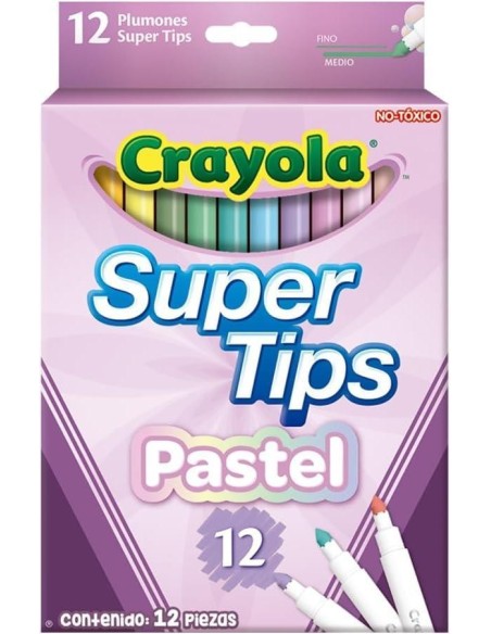 12 ROTULADORES SUPER PUNTA LAVABLE C/PAS