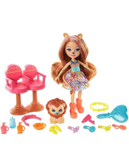 ENCHANTIMALS MUÑECA LACEY LION Y SALÓN D
