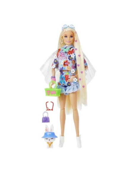 BARBIE EXTRA MUÑECA Y MASCOTA FLOWER POW