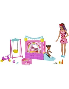 BARBIE SKIPPER NIÑERA CON CASTILLO INFLA