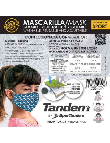 MASCARILLA INFANTIL NUBES UNISEX INFANTI