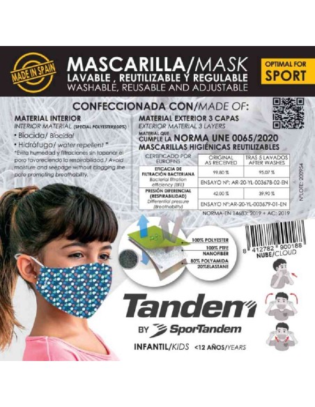 MASCARILLA INFANTIL NUBES UNISEX INFANTI