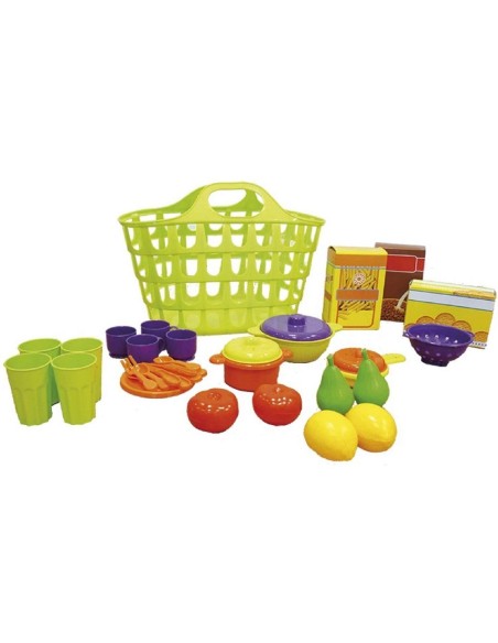 CESTA DE COMPRA CON MENAJE 41 PCS