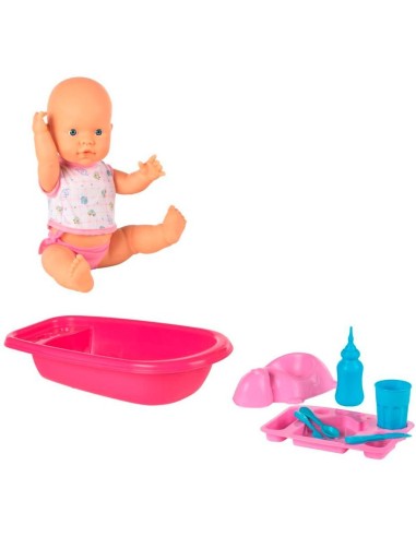 MUÑECO BABY PIPI BAÑERA + COMIDITAS