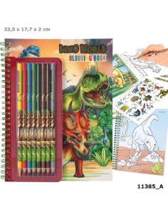 LIBRO DE COLOREAR DINO WORLD +LAPICES DE