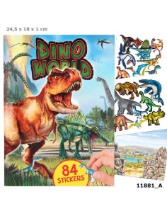 DINO WORLD CON PEGATINAS EN RELIEVE
