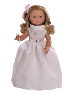 MUÑECA DE COMUNION MARIA RUBIA RIZADA 2
