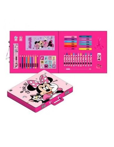 set papeleria coloreable maletín minnie