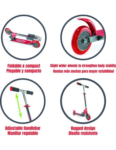 Patinete plegable Rojo 2 Ruedas