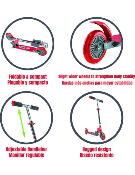 Patinete plegable Rojo 2 Ruedas