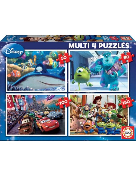 4 puzzles 50-80-100-150 pzas Pixar 