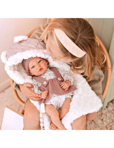 Reborn arias 40 cm sandra rosa c/manta.